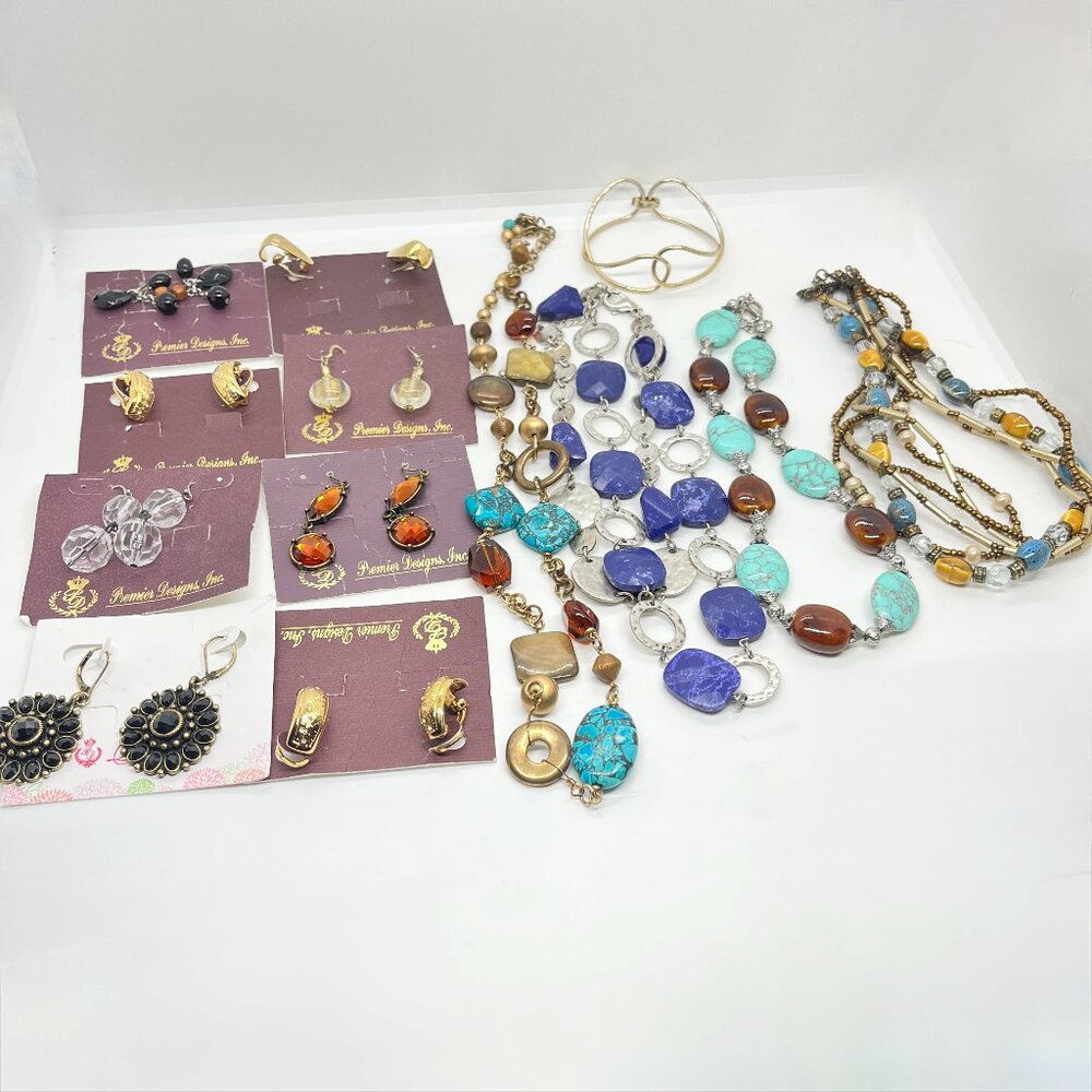 PREMIER DESIGNS Jewelry Wearable Lot Earrings Necklaces Bracelets Gold Tone